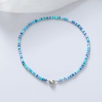 Einfacher Stil Herzform Weichen Lehm Perlen Halskette Mit Anhänger sku image 2