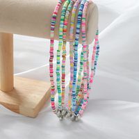 Einfacher Stil Herzform Weichen Lehm Perlen Halskette Mit Anhänger main image 2