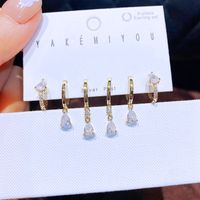 Yakemiyou Fashion Water Droplets Copper Zircon Dangling Earrings In Bulk main image 1