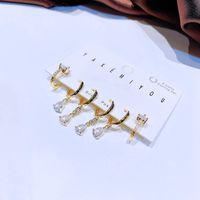 Yakemiyou Fashion Water Droplets Copper Zircon Dangling Earrings In Bulk main image 5