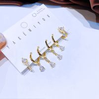 Yakemiyou Fashion Water Droplets Copper Zircon Dangling Earrings In Bulk main image 4