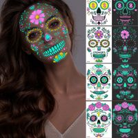 Nuevas Pegatinas De Tatuaje Luminosas De Doble Color De Halloween Divertidas Pasters Faciales main image 1