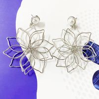 Korea Creative Design Earrings Artificial Pearls Exaggerated Flower Earrings Wholesale Nihaojewelry sku image 2