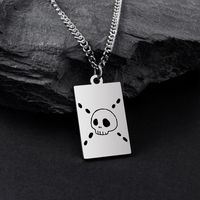 Fashion Skull Stainless Steel Pendant Necklace Hollow Out Stainless Steel Necklaces 1 Piece main image 3