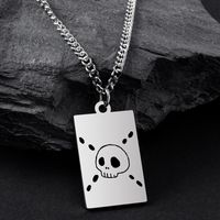 Fashion Skull Stainless Steel Pendant Necklace Hollow Out Stainless Steel Necklaces 1 Piece sku image 1