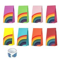 Birthday Fashion Stripe Paper Party Gift Wrapping Supplies 1 Set main image 1