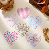 Ins Style Holiday Birthday Es Message Bronzing Heart-shaped Greeting Card main image 4