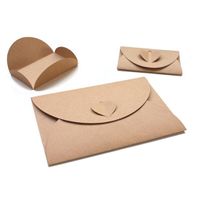 Retro Creative Heart Large Small Kraft Paper Folding Envelope main image 2