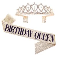 New Letter Pattern Anniversary Crown Birthday Party Decorations sku image 33