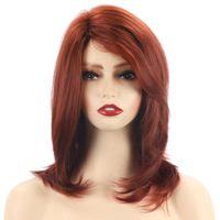 Women's Sweet Wine Red Weekend High Temperature Wire Side Fringe Curls Wigs main image 6