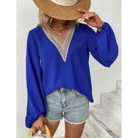 Women's Blouse Long Sleeve Blouses Hollow Out Fashion Solid Color main image 4