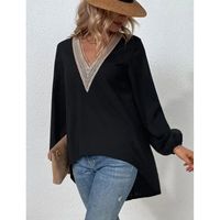 Women's Blouse Long Sleeve Blouses Hollow Out Fashion Solid Color main image 7