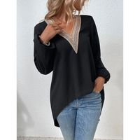 Women's Blouse Long Sleeve Blouses Hollow Out Fashion Solid Color main image 5