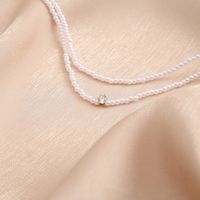 Fashion Solid Color Alloy Bracelets Pearl Plating Inlay Rhinestones Pearl Necklaces main image 4