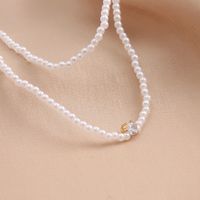 Fashion Solid Color Alloy Bracelets Pearl Plating Inlay Rhinestones Pearl Necklaces main image 6