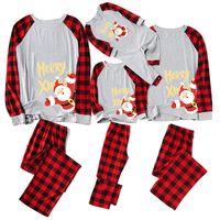 Fashion Santa Claus Plaid Polyester Family Matching Outfits main image 5