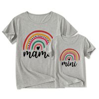Fashion Letter Rainbow Cotton Printing Family Matching Outfits main image 5