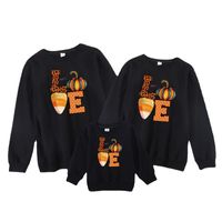 Cross-border Halloween Children's Clothing Autumn Parent-child Clothes A Family Of Three Long-sleeved Casual Children's Pumpkin Lettered Casual Sweater main image 2