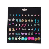 Mignon Tortue Dauphin Coquille Alliage Placage Incruster Strass Boucles D'oreilles 1 Jeu sku image 1