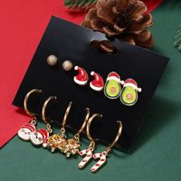 Cute Christmas Hat Alloy Enamel Plating Earrings Ear Studs 1 Set main image 5