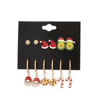 Cute Christmas Hat Alloy Enamel Plating Earrings Ear Studs 1 Set main image 3