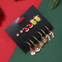 Cute Christmas Hat Alloy Enamel Plating Earrings Ear Studs 1 Set main image 2