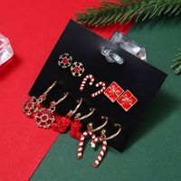 Cute Gift Box Snowflake Alloy Enamel Plating Inlay Rhinestones Earrings Ear Studs 1 Set main image 3