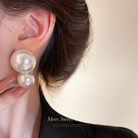 Fashion Heart Shape Flower Alloy Inlay Rhinestones Pearl Women's Ear Studs sku image 10