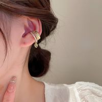 Fashion Heart Shape Copper Ear Clips Inlay Zircon Copper Earrings 1 Pair main image 4