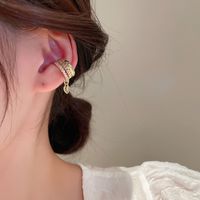 Fashion Heart Shape Copper Ear Clips Inlay Zircon Copper Earrings 1 Pair main image 3