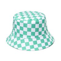 Unisex Fashion Lattice Sewing Flat Eaves Bucket Hat main image 4
