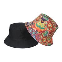 Unisex Simple Style Skull Sewing Flat Eaves Bucket Hat main image 4