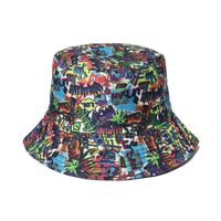 Unisex Hip-hop Punk Streetwear Graffiti Printing Flat Eaves Bucket Hat sku image 11