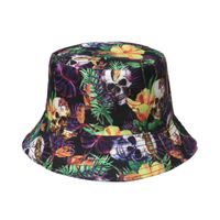 Unisex Hip-hop Punk Streetwear Graffiti Printing Flat Eaves Bucket Hat sku image 5