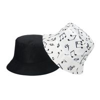 Unisex Fashion Notes Sewing Flat Eaves Bucket Hat main image 4