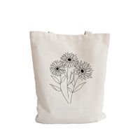 Bolsas De Compras De Lienzo De Flores De Ropa De Calle Para Mujeres sku image 6