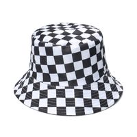 Unisex Mode Gitter Nähen Flache Traufen Bucket Hat main image 2