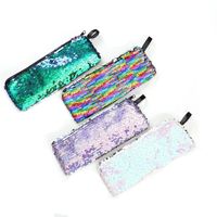 Femmes Petit Polyester Bande Mode Forme D'oreiller Fermeture Éclair Trousse De Maquillage main image 3