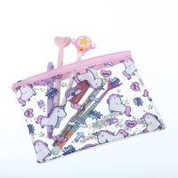 Women's Medium Pvc Cartoon Cute Square Zipper Cosmetic Bag sku image 2