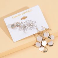 Fashion Flower Alloy Tassel Hollow Out Rhinestones Women's Drop Earrings 1 Set main image 6