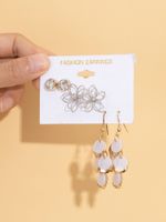 Fashion Flower Alloy Tassel Hollow Out Rhinestones Women's Drop Earrings 1 Set main image 5