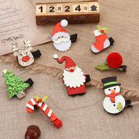 Cartoon Style Christmas Tree Santa Claus Alloy Sequins Hair Clip 2 Pieces main image 2