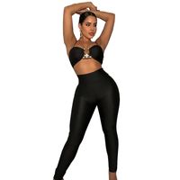 Women's Sexy Solid Color Polyester Backless Pants Sets main image 4