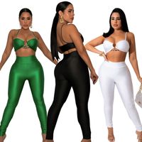 Women's Sexy Solid Color Polyester Backless Pants Sets main image 2