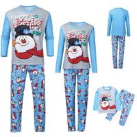 Casual Cartoon Snowman Cotton Family Matching Outfits main image 5