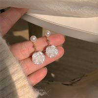 1 Pair Ig Style Sweet Heart Shape Flower Bow Knot Inlay Imitation Pearl Alloy Opal Earrings main image 7