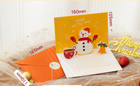 Cute 3d Stereoscopic Cartoon Holiday Decoration Gift Blessing Card sku image 4