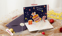 Cute 3d Stereoscopic Cartoon Holiday Decoration Gift Blessing Card sku image 2