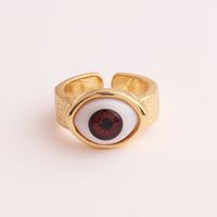 Retro Devil's Eye Copper Open Ring Plating Resin Copper Rings sku image 9