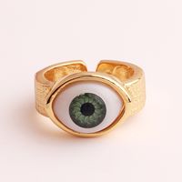 Retro Ojo Del Diablo Cobre Anillo Abierto Enchapado Resina Anillos De Cobre sku image 11